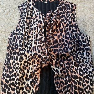 Leopard print tie top